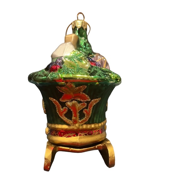 FITZ AND FLOYD Blown Glass Ornament Florentine Christmas Sleigh Toy Bag Teddy - Picture 2 of 6